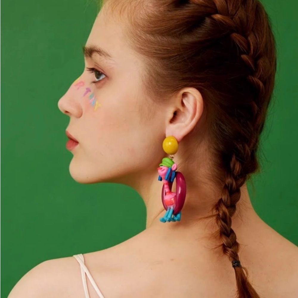 Colorful Monkey Dangle Earrings - image 3